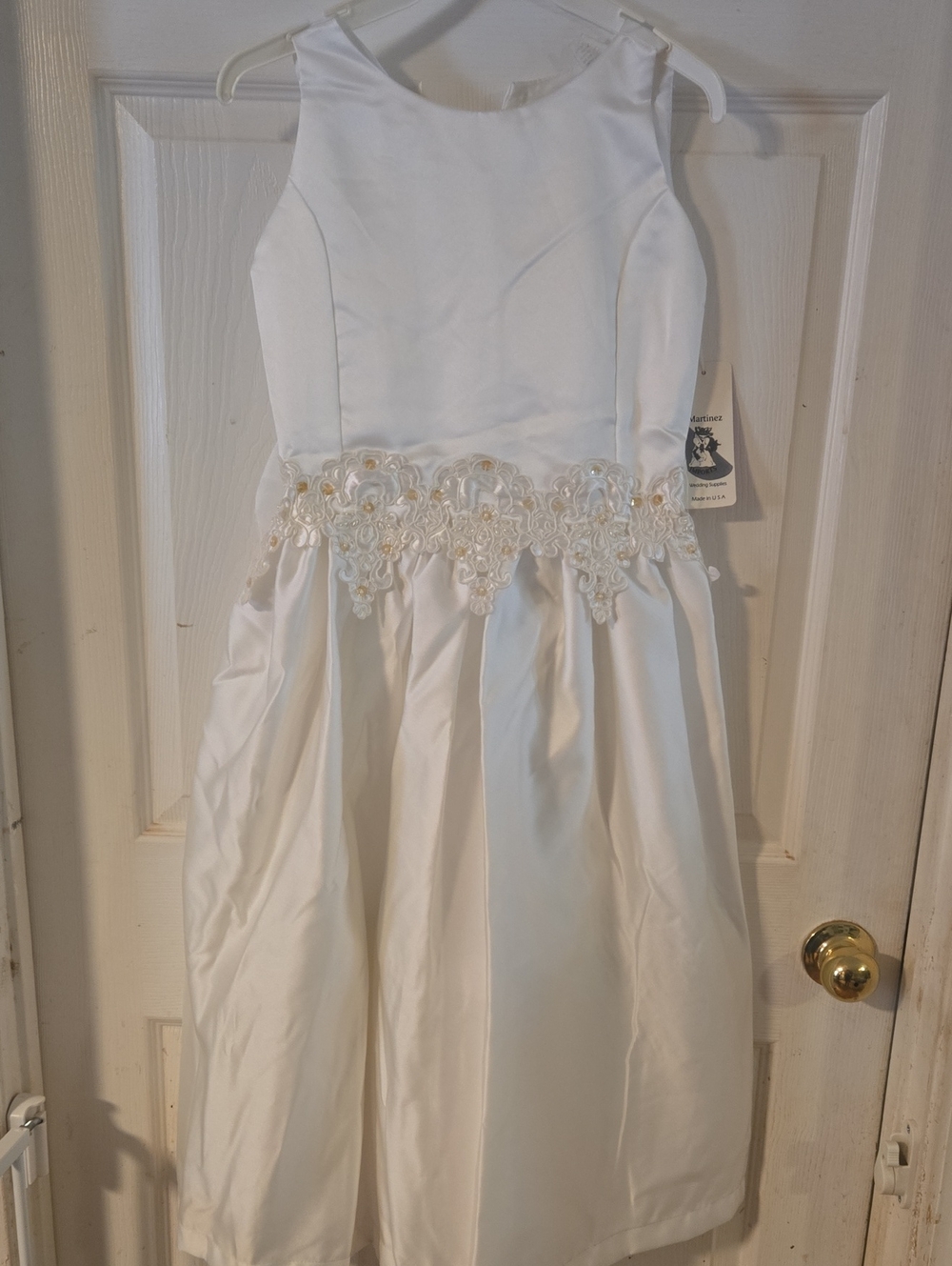 Claudia Andrea White Satin Dress